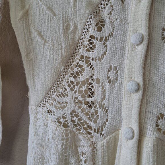 🩵Free People Modern Boho Chic Cream Maxi Dress Size 2 - Picture 8 of 16